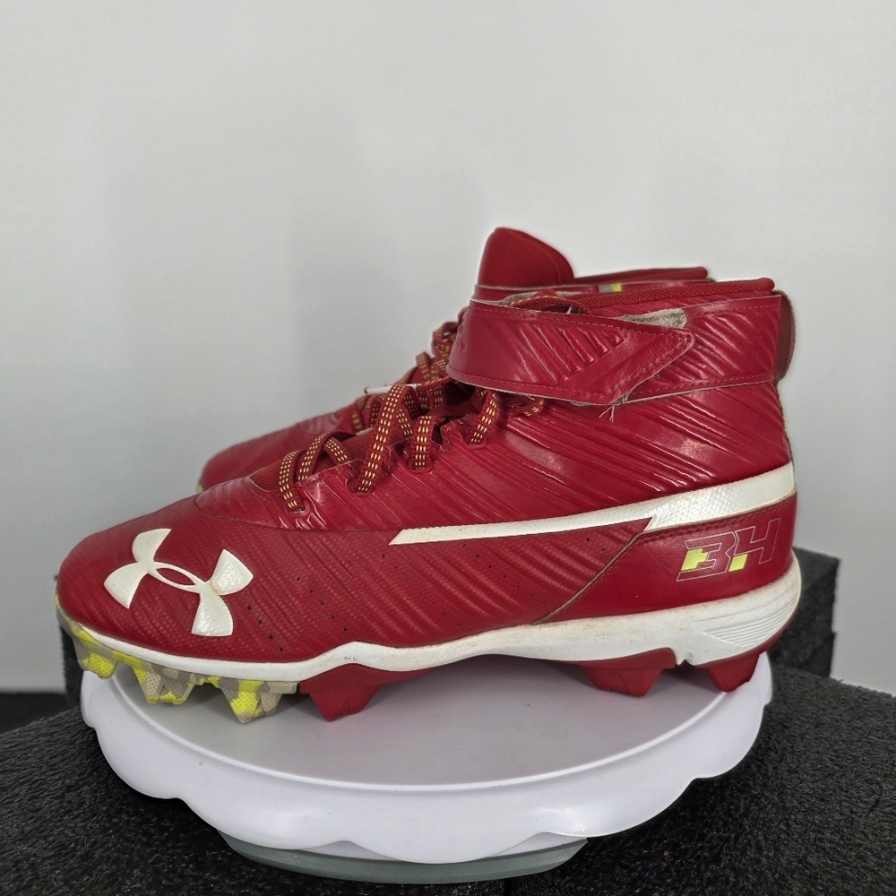 Under Armour Harper 3 Mid RM Baseball Cleats Red 3020589-600 Men’s Size 8.5 Shoe